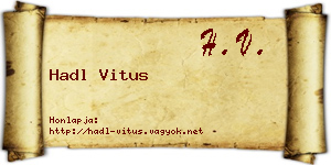 Hadl Vitus névjegykártya